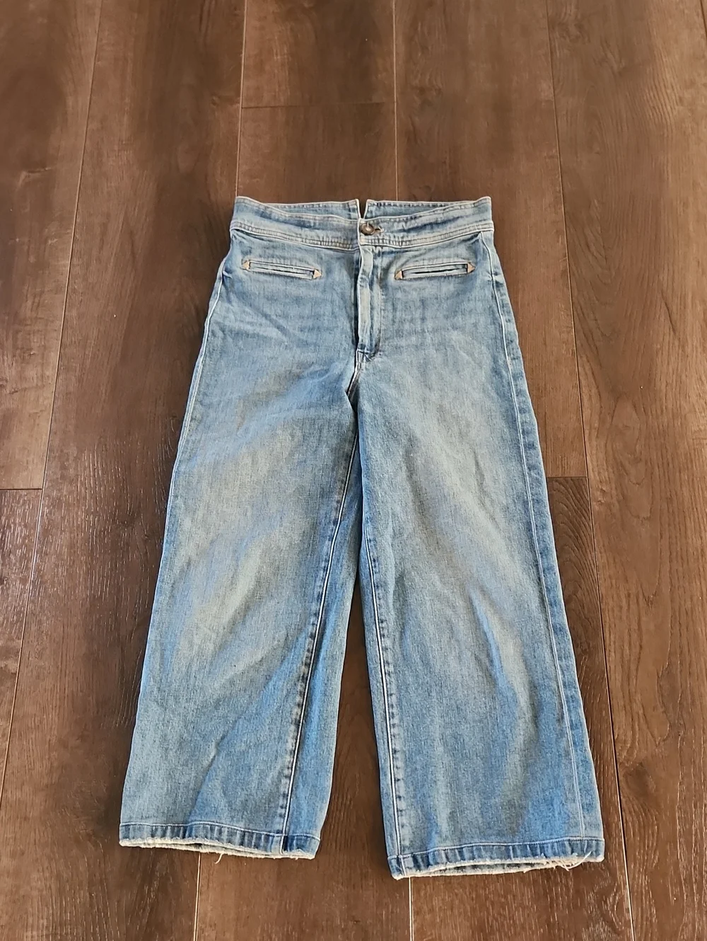 MOTHER Welt Front Greaser Wide Leg Jeans Champagne & Cowboys